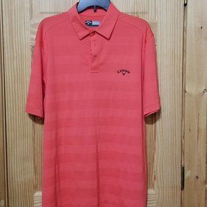 Mens Callaway Golf Polo short sleeve shirt Adult Large Pink